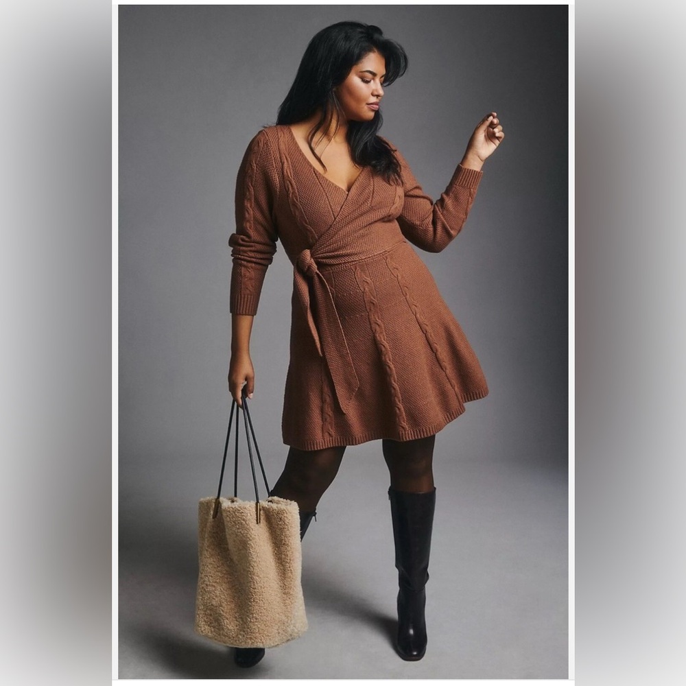 NWT Anthropologie Greylin Wrap Sweater Dress